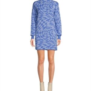 Nwot Gianni Bini Blue Geometric Swirl Women's Dress
